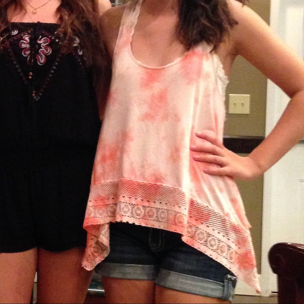Pink tie-dye top